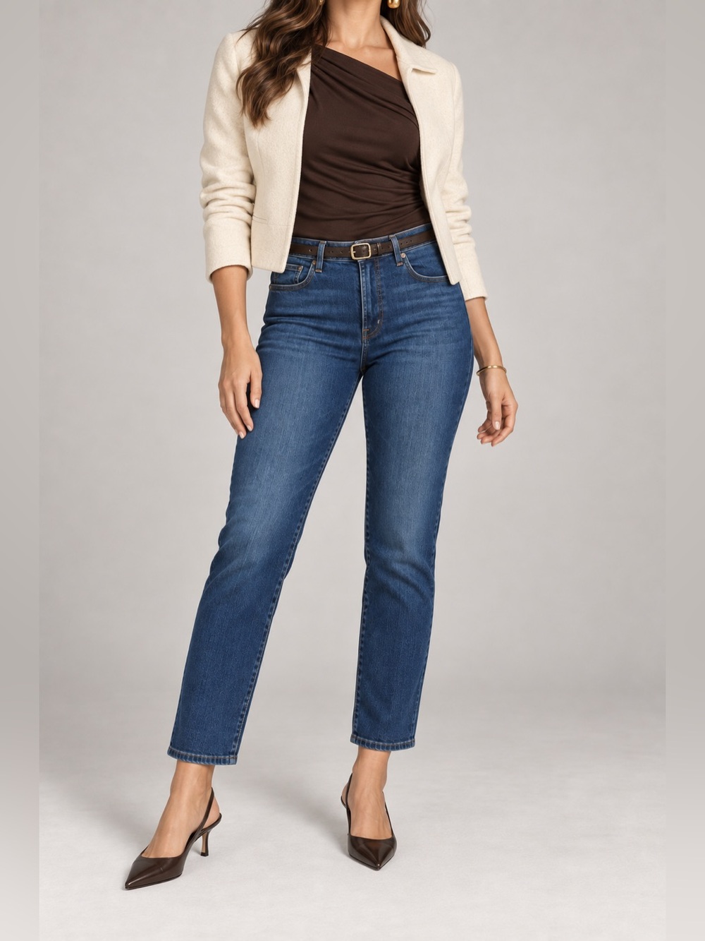NWT Edwin Demi Mid Rise Straight Jeans Size 33 Tempest $178